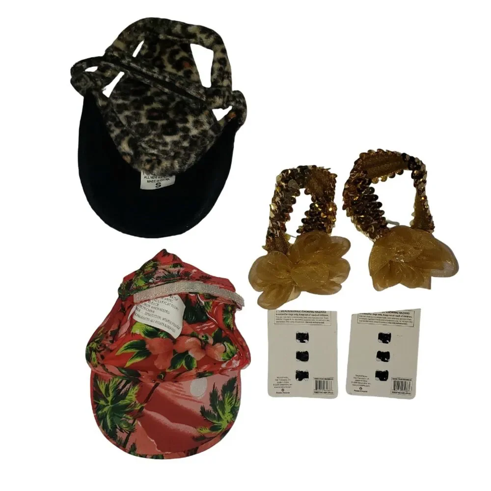 Small Dog Fashion Hats  and Hair Accessories Leopard & Floral Hat Size Small
